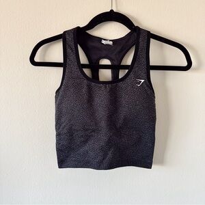 Gymshark Black Heathered Racerback Sports Tank